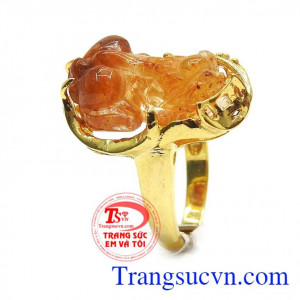 Nhẫn Tỳ Hưu Tài Lộc mệnh Thổ chế tác tinh xảo săc nét