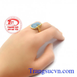 Nhẫn nữ Hồ Ly bọc vàng phong thủy
