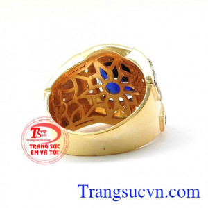 Nhẫn nam vàng tây phong cách 14k gắn đá là món quà ý nghĩa cho người yêu thương