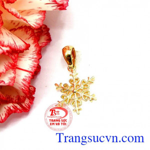 Hoa tuyết vàng tinh tế ,mặt dây chuyền hoa tuyết,Hoa tuyết vàng tinh tế