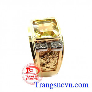 Nhẫn nam saphia vàng