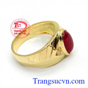 Nhẫn nam hồng ngọc 18k