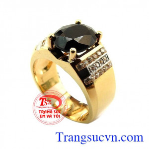 Nhẫn nam vàng tây gắn đá tự nhiên, chất lượng đảm bảo