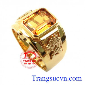 Nhẫn vàng tây gắn đá quý sapphire dành cho nam