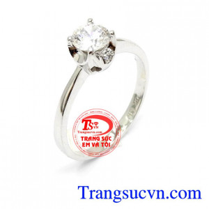 Nhẫn nữ vàng trắng tinh xảo chế tác đẹp chất lượng cao thương hiệu Em Và Tôi uy tín