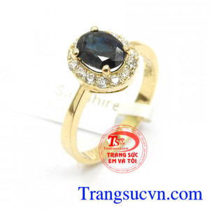 Nhẫn nữ Sapphire thiên nhiên thời trang