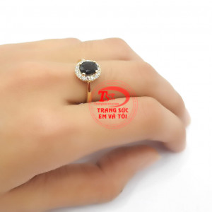 Nhẫn nữ Sapphire thiên nhiên thời trang