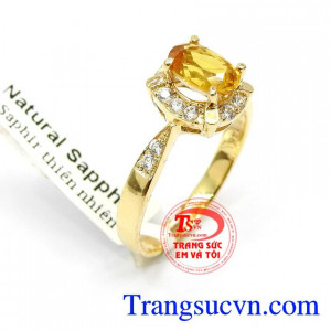 Nhẫn nữ Sapphire thiên nhiên sang trọng chế tác đẹp, chất lượng cao