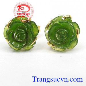 Hoa tai hoa hồng nephrite 