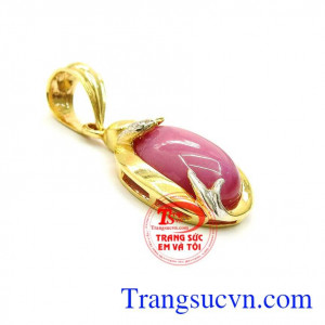 Mặt dây chuyền Ruby bọc vàng,Mặt Dây Chuyền Ruby Quý Phái