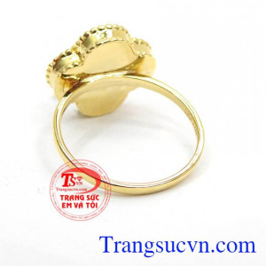 Nhẫn nữ vàng gắn đá quý ruby thiên nhiên dành cho phái đẹp, đeo hợp thời trang và quý phái