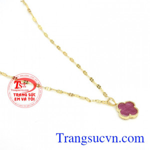 Sản phẩm ruby thiên nhiên, bảo hành 6 tháng, giao hàng trên toàn quốc,Bộ dây Ruby cỏ may mắn