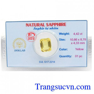 Viên Sapphire Vàng Ép Vỉ Đẹp