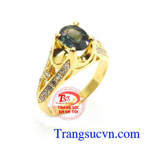 Nhẫn Nữ Sapphire Thiên Nhiên Tinh Xảo kiểu dáng mới mẻ hợp thời trang phái đẹp