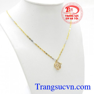 Bộ dây chuyền vàng 10k,Bộ Dây Chuyền Chữ TQ Độc Đáo