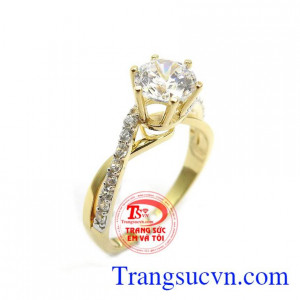 Nhẫn Nữ Vàng Đính Đá Nhập Khẩu chế tác phong cách mới mang lại vẻ đẹp sang trọng, nhẹ nhàng và độc đáo cho phái đẹp