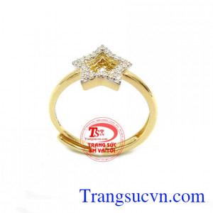 Nhẫn Nữ Korea Ngôi Sao, Nhẫn nữ nhập Hàn Quốc sang trọng, Nhẫn nữ vàng 10k chất lượng cao