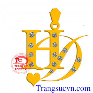 Chữ HD bằng vàng 18k đảm bảo chất lượng vàng bền đep