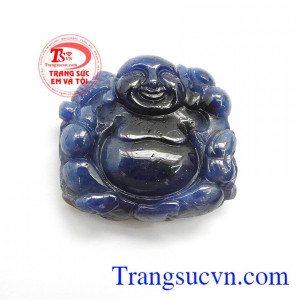 Mặt dây phật di lặc sapphire được chế tác từ đá sapphire thiên nhiên