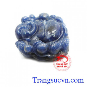 Sản phẩm Mặt dây Sapphire phật di lặc có giấy kiểm định đá thiên nhiên
