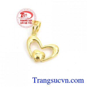 Mặt Dây Trái Tim Trang Nhã vàng 10k bền đẹp,Mặt Dây Trái Tim Trang Nhã