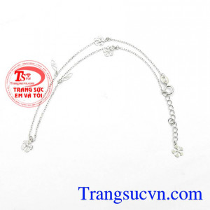 Lắc Chân Ý Vàng Trắng Nhỏ Xinh
