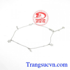Lắc Chân Ý Vàng Trắng Nhỏ Xinh