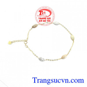 Lắc Chân Ý Đẹp Tươi Sáng Bóng vàng 18k kiểu dáng đẹp, chất lượng cao thương hiệu Em Và Tôi,