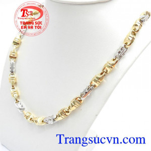 Đeo sang trọng vàng trắng và vàng loại to vàng Ý 1 cây cho nam đẹp. 