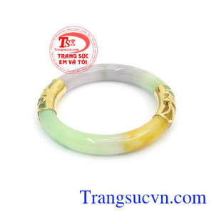 Vòng Cẩm Thạch Bọc Vàng Tài Lộc