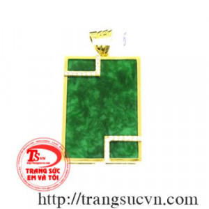 Mặt ngọc Jadeite bọc vàng tây