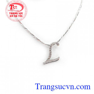 Mặt dây chữ L vàng trắng