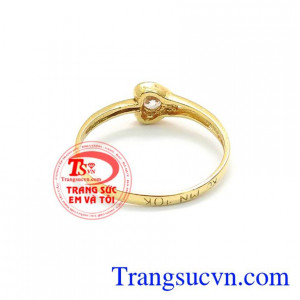 Nhẫn Nữ Trái Tim Đính Đá Thời Trang