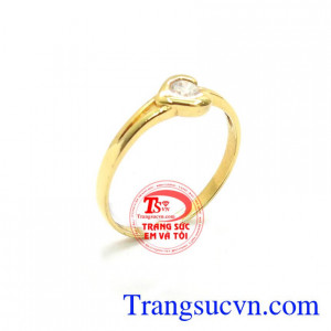 Nhẫn Nữ Trái Tim Đính Đá Thời Trang chế tác công nghệ cao, đường nét mới lạ độc đáo, phù hợp phong cách thời trang phái đẹp