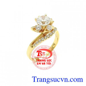 Nhẫn Nữ Đính Đá Đẹp kiểu dáng thời trang phong cách nhẹ nhàng, quý phái cho phái đẹp, phù hợp với nhiều lứa tuổi và phong cách thời tang khác nhau