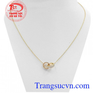 Bộ dây chuyền xinh xắn là sản phẩm vàng Italy,Bộ dây chuyền xinh xắn