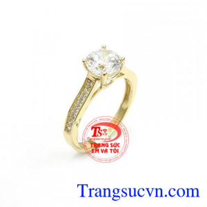 Nhẫn Nữ Vàng Korea Tinh Xảo nhập khẩu nguyên chiếc Hàn Quốc, đường nét mới lạ độc đáo, phù hợp phong cách thời trang phái đẹp