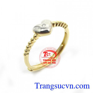 Nhẫn Nữ Vàng Nhập Khẩu Xinh Xắn từ Hàn Quốc với kiểu dáng thanh lịch ,độc đáo