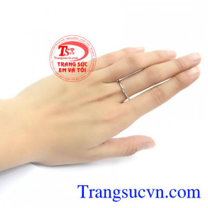 Nhẫn Nữ Vàng Trắng Nhập Khẩu Phong Cách