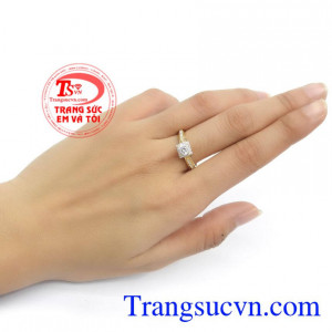 Nhẫn Vàng Hàn Quốc Đính Đá