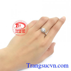 Nhẫn Nữ Vàng Trắng Quý Phái
