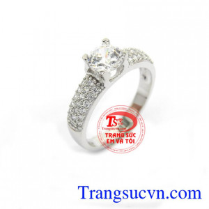 Nhẫn Nữ Hàn Quốc Đính Đá chế tác công nghệ 3D cao cấp, đường nét tinh xảo, sáng mới lạ, tạo nên nét riêng cho phong cách bạn gái