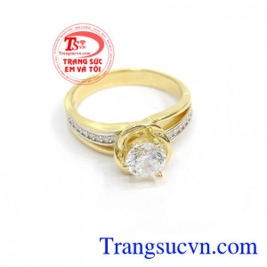 Nhẫn Nữ Hàn Quốc Đá Đẹp gắn đá mới lạ, tôn lên sự sang trọng, quý phái và cá tính