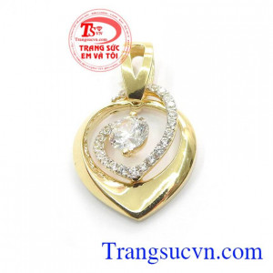 Mặt dây chuyền đẹp tinh tế là sản phẩm vàng sang trọng, thiết kế theo phong cách Hàn Quốc trẻ trung,tinh tế,Mặt dây chuyền đẹp tinh tế