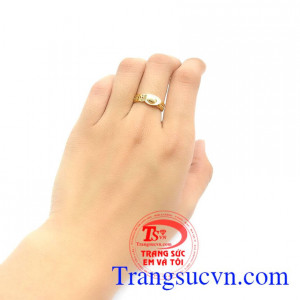 Nhẫn nữ vàng tây sang trọng