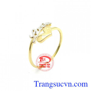 Nhẫn Nữ Trái Tim Love U kiểu dáng phù hợp phong cách phái đẹp, chế tác nhẹ nhàng, dịu dàng phù hợp nhiều phong cách thời trang mới