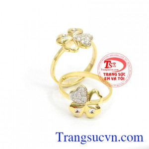 Nhẫn cỏ 4 lá xinh xắn