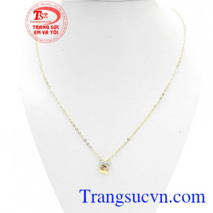 Bộ Dây Chuyền Tình Yêu Son Sắc vàng 10k chất lượng, bộ dây chuyền vàng tây đẹp,Bộ Dây Chuyền Tình Yêu Son Sắc
