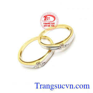 Nhẫn cưới vàng vàng tây đẹp sang trọng kinh tế cho đôi bạn trẻ