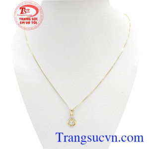 Bộ Dây Chuyền Nữ Nhập Xinh Xắn vàng 10k sang trọng, dây chuyền nữ vàng tây,Bộ Dây Chuyền Nữ Nhập Xinh Xắn